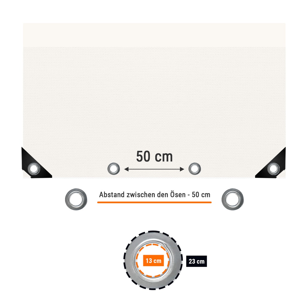 balts 650 g/m² PVC 3 x 5m (15m²) pārsegs-2