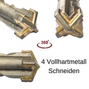 Perforatora urbis SDS-PLUS 4-griezējs Ø 25,0mm x 450mm garums-1