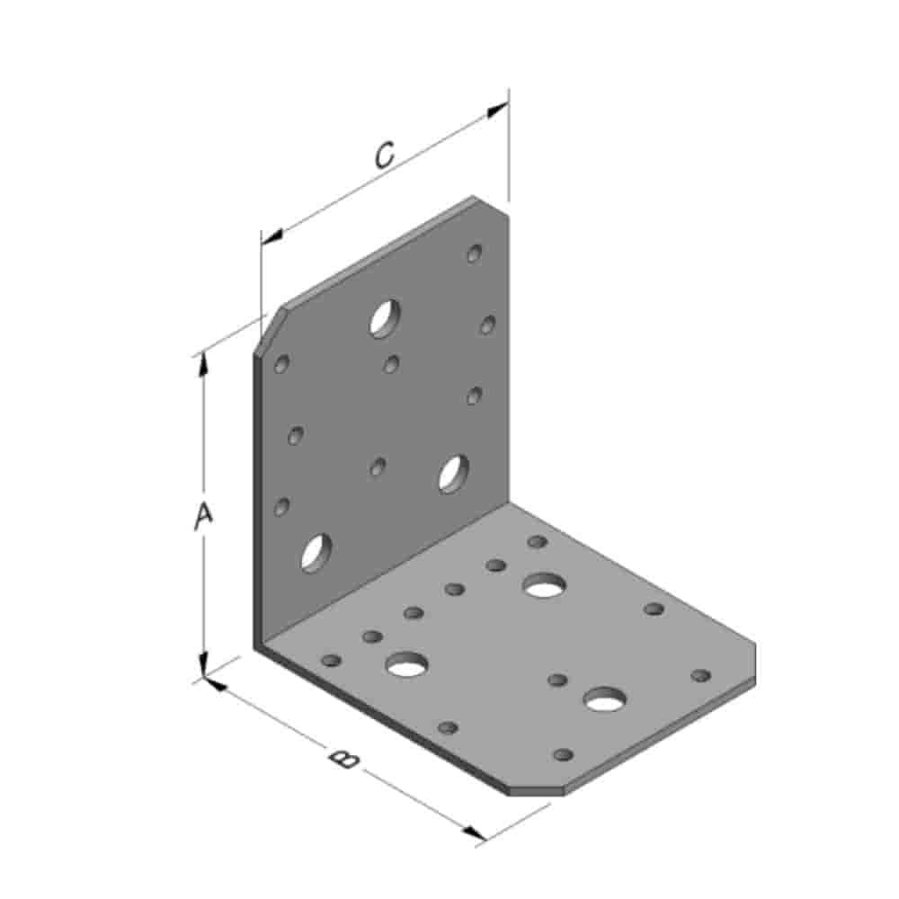 Leņķa savienotājs 103 x 103 x 90 x 3 mm bez ribas-0