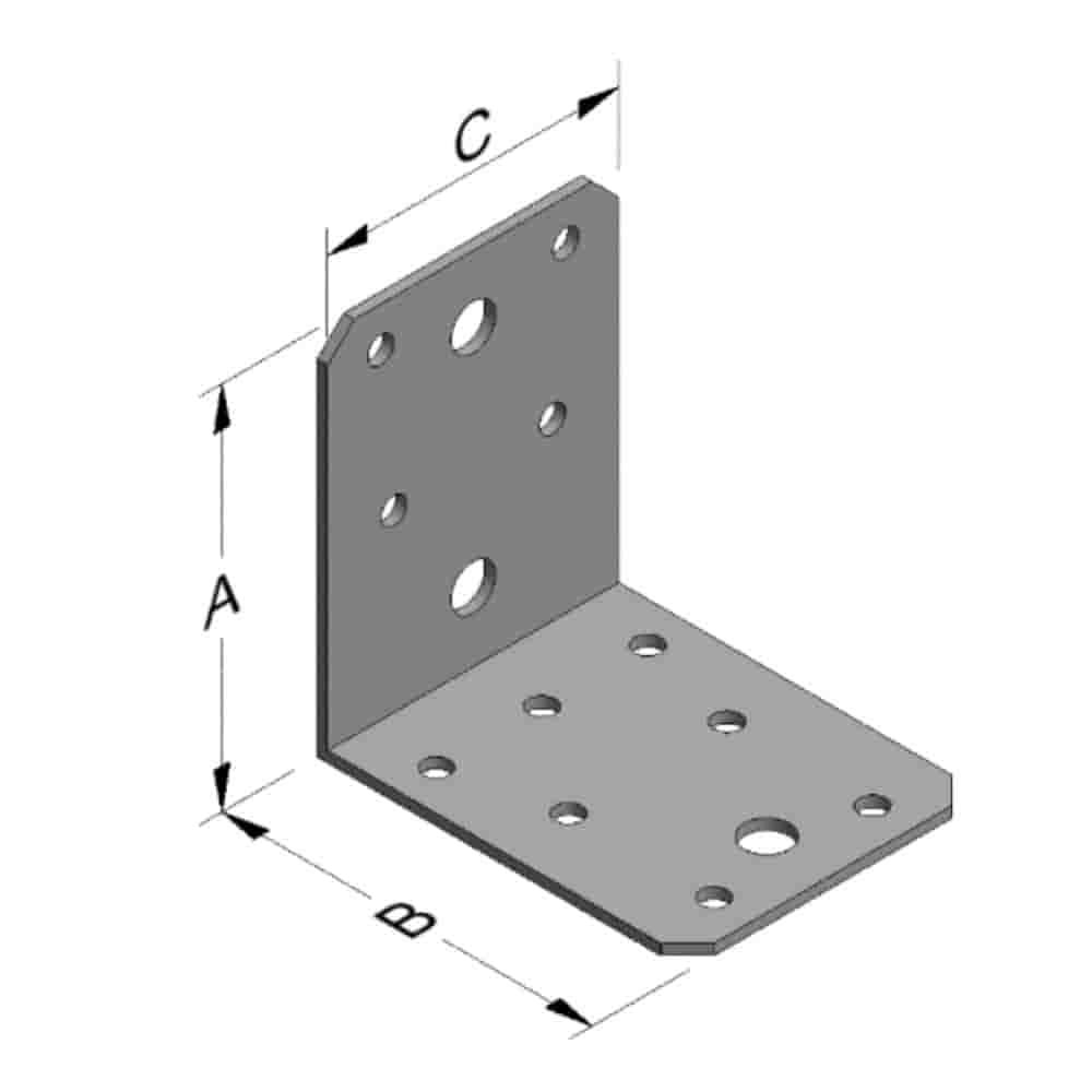 Leņķa savienotājs 70 x 70 x 55 x 2 mm bez ribas-0