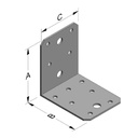 Leņķa savienotājs 70 x 70 x 55 x 2 mm bez ribas-0