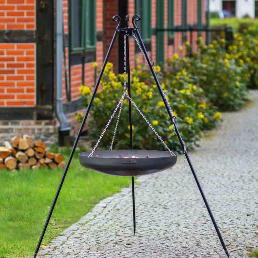 Wok uz trijkāja no dabīgā tērauda 180 cm - 70 cm diametrs-0