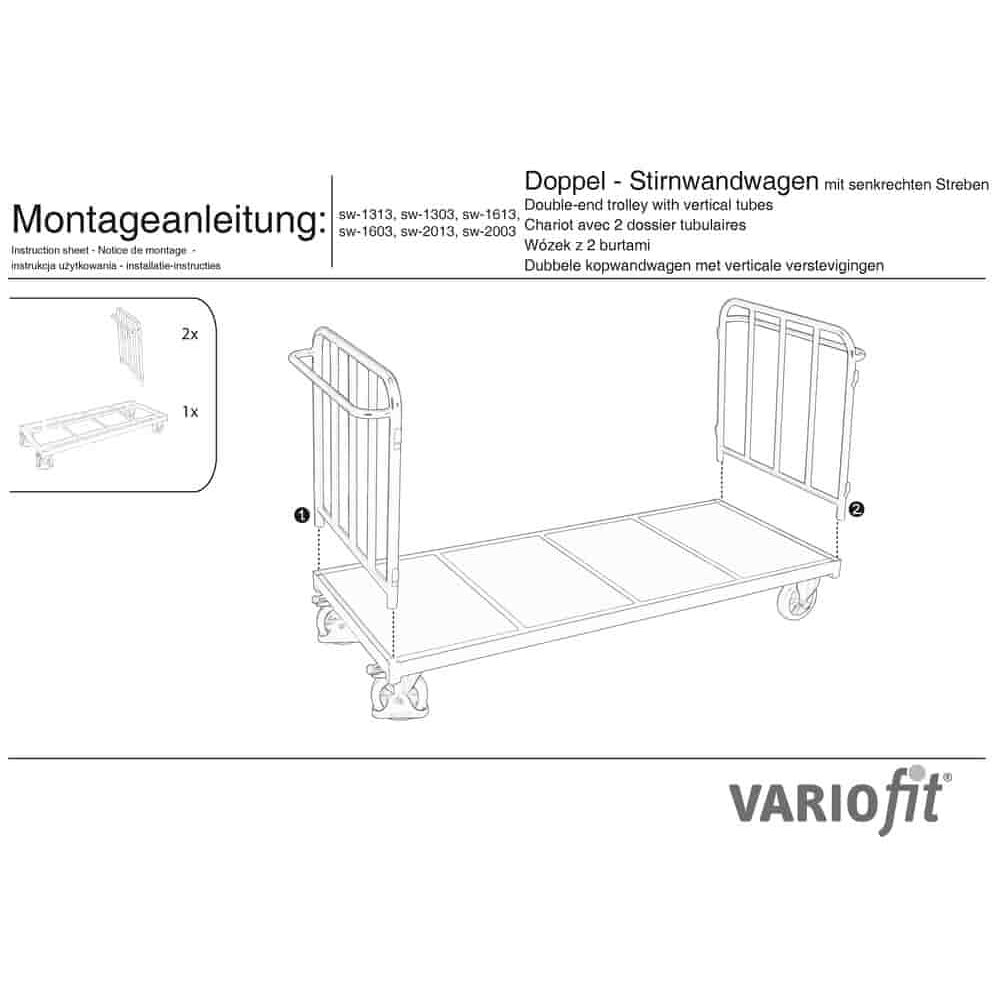 Mērķtiecīgi dubultā sānjevaļa rati 500 kg tipa S (TG)-0