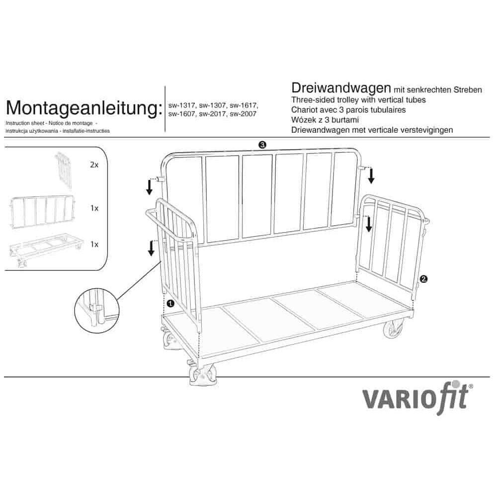 Stieņu trīssienu rati 500 kg tips S (TG)-0