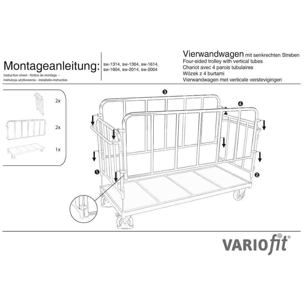 Streben četrpusējais ratiņš 500 kg tipa M (TG)-0