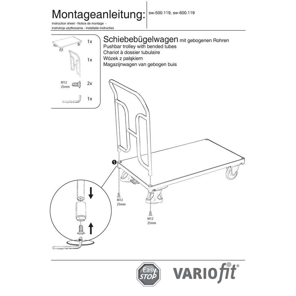 Ratiņkārs 250 kg Tips M + EasySTOP-0