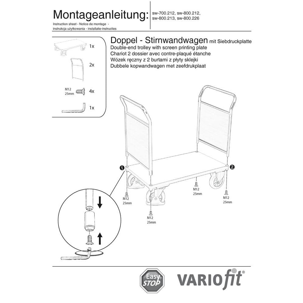 Dubultā stāvvadējs 1000 kg tips M + EasySTOP-0