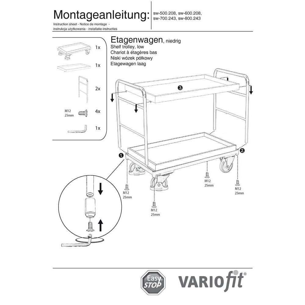 Stāvu rati augsti 5 plaukti 250 kg kravnesība tips XL + EasySTOP-1