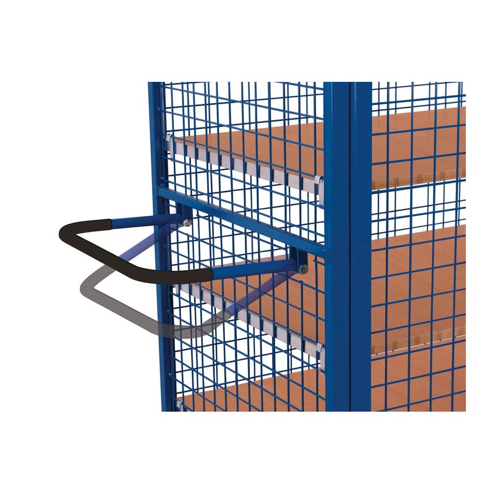 Stāvu rati ar 1 fiksētu un 4 maināmiem plauktiem, pagrieziena rokturi, dubultās durvis + EasySTOP tips L-1