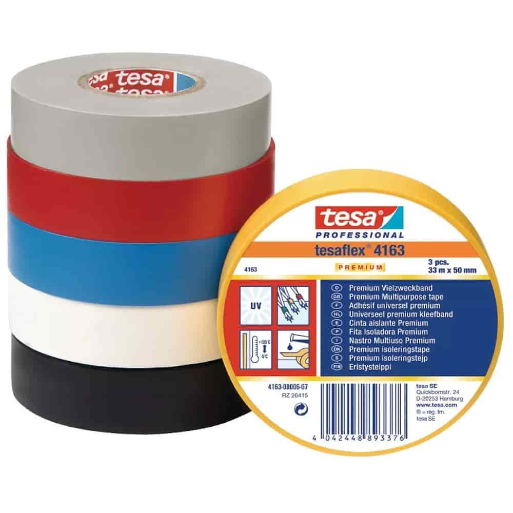 tesa tesaflex Izolācijas lente 4163 PVC 19 mm x 33 m (sarkana)-0