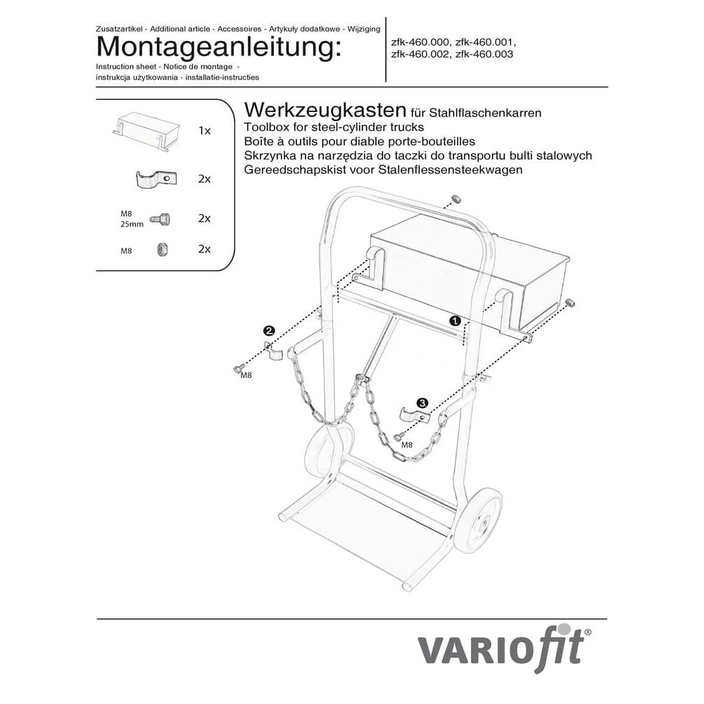 Instrumentu kaste tērauda balonu ratiņiem fk-1300 / 1301-2