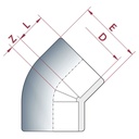 PVC-U 45°Elbow Socket 63 mm PN16-0