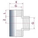 PVC-U T-veida savienojums IG 1 1/2" PN10-0