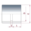 PVC-U līmes uzmava 32 mm PN16-0