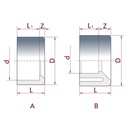 PVC-U Samazinājums īss 40 mm x 25 mm PN16-0