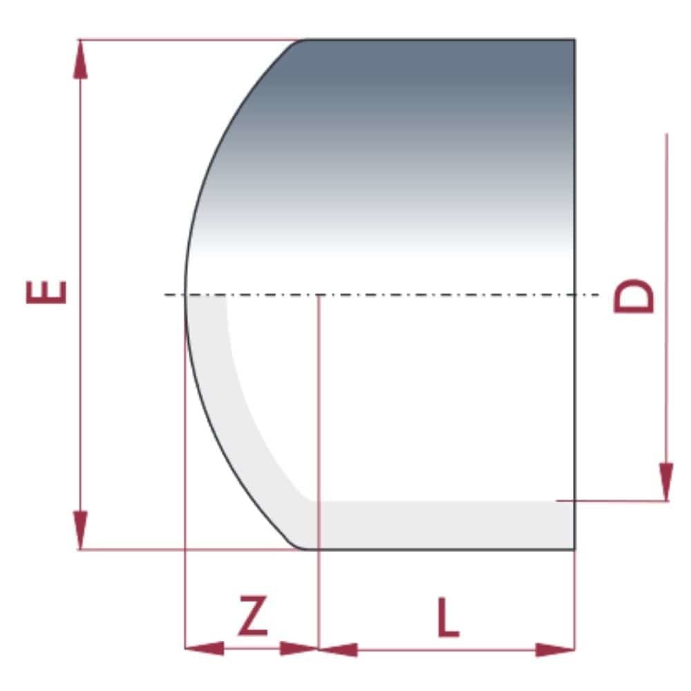 PVC-U vāciņš līmējamā uzmava 20 mm PN16-0