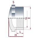 PVC-U vāciņš IG 3/4" PN10-0