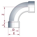 PVC-U 90°Līkums 20 mm PN16-0