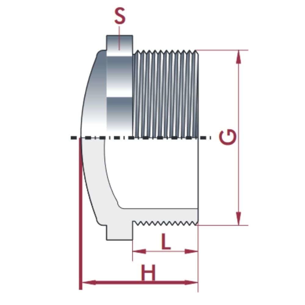 PVC-U Stopers AG 1 1/4" PN10-0