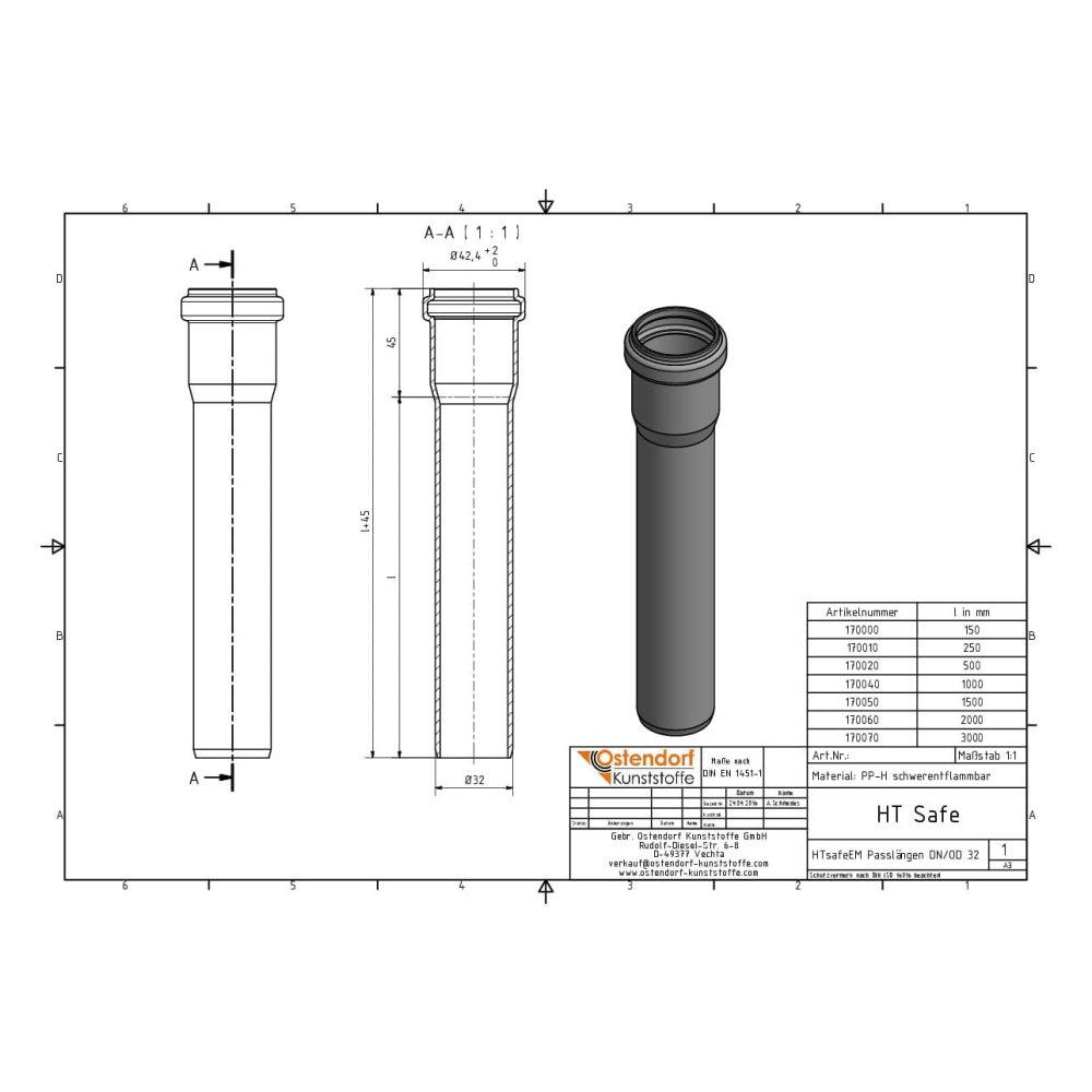 HTsafeEM DN/OD 32 x 150 mm-1