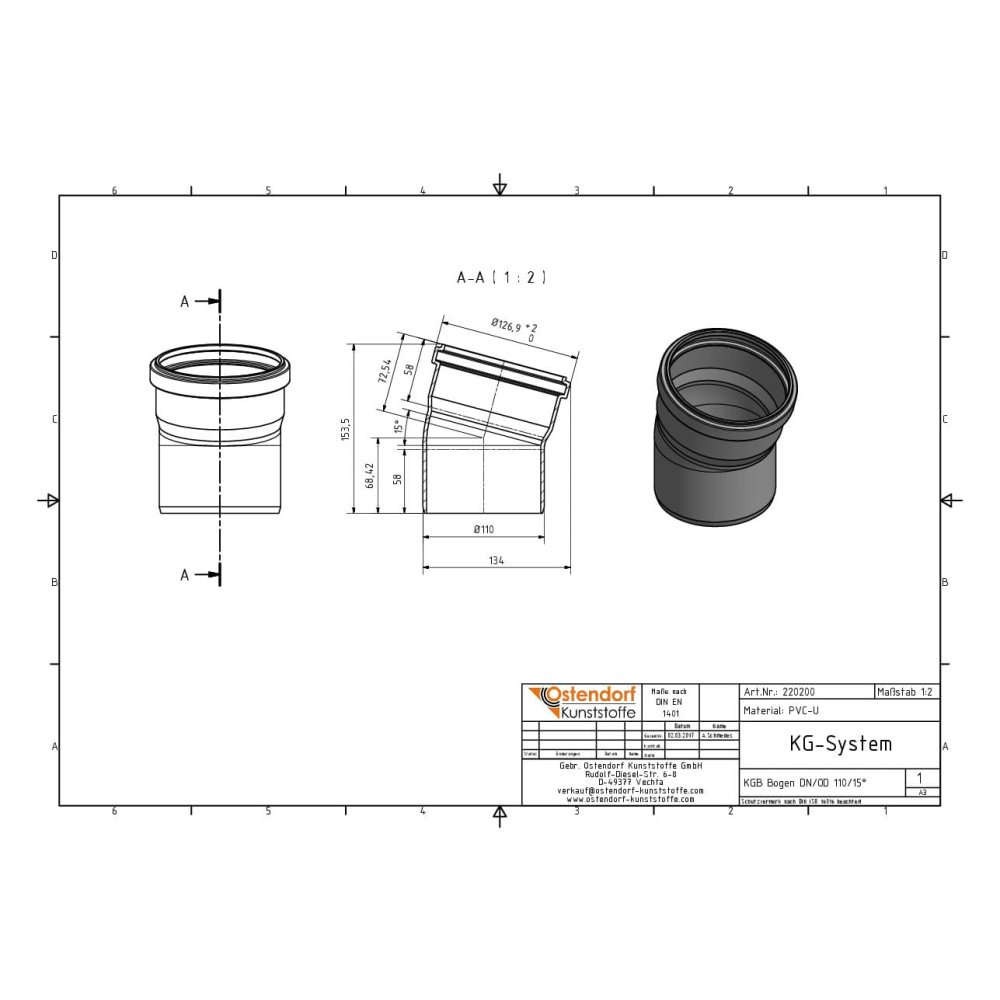 KGB Līkums DN/OD 110 15 Grādi-2