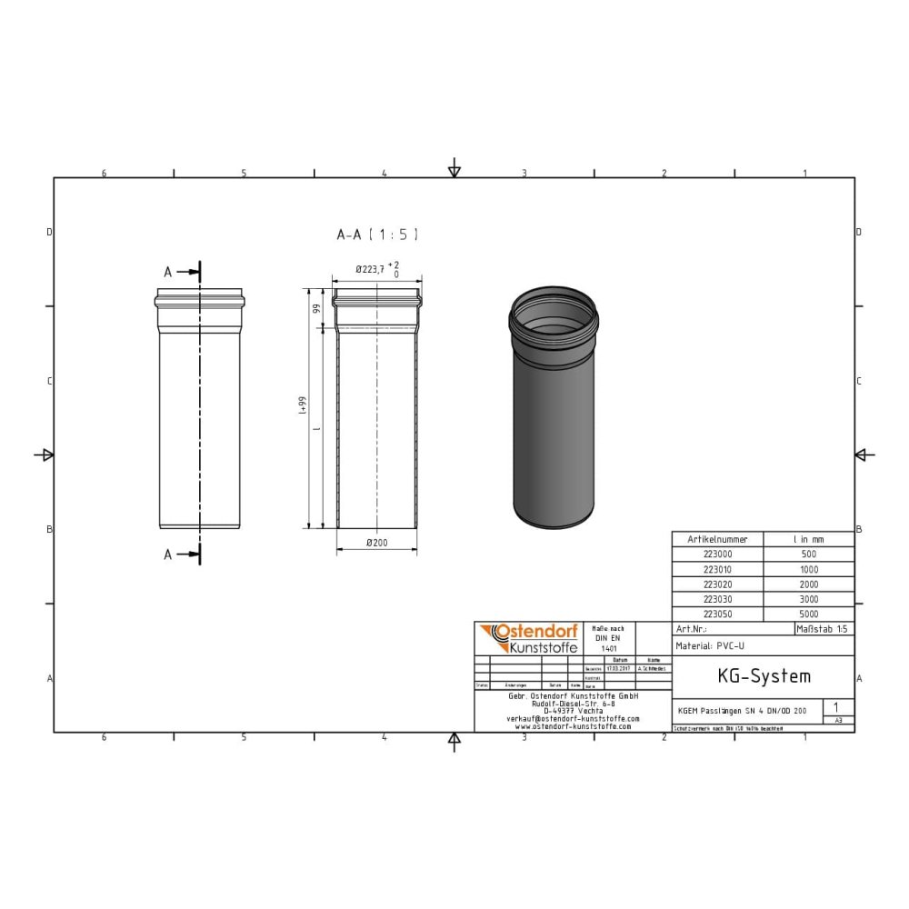 KGEM Caurule SN 4 DN/OD 200 x 1000 mm-1