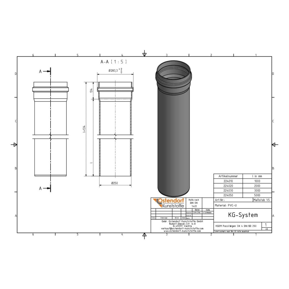 KGEM Caurule SN 4 DN/OD 250 x 1000 mm-1