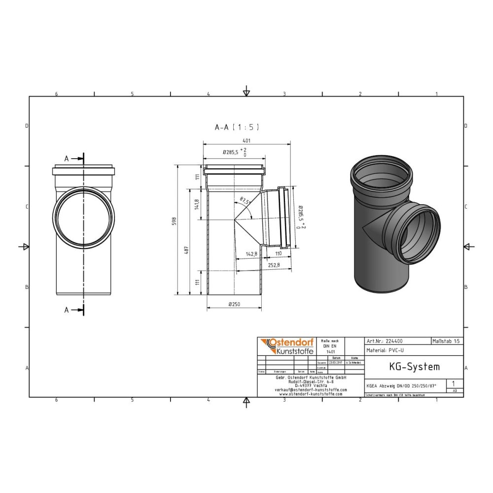 KGEA Atzars DN/OD 250/250 87 Grādi-1