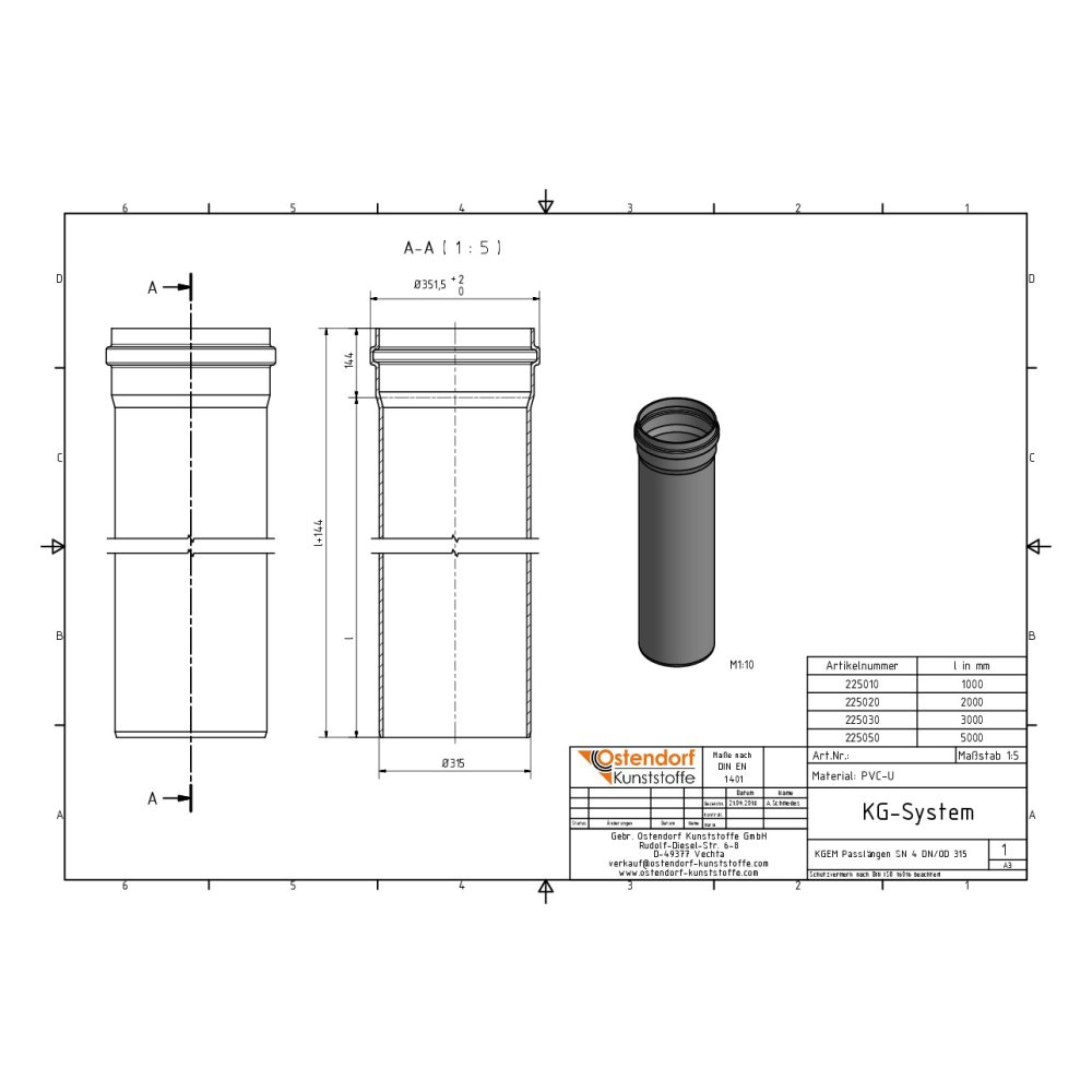 KGEM Caurule SN 4 DN/OD 315 x 1000 mm-1