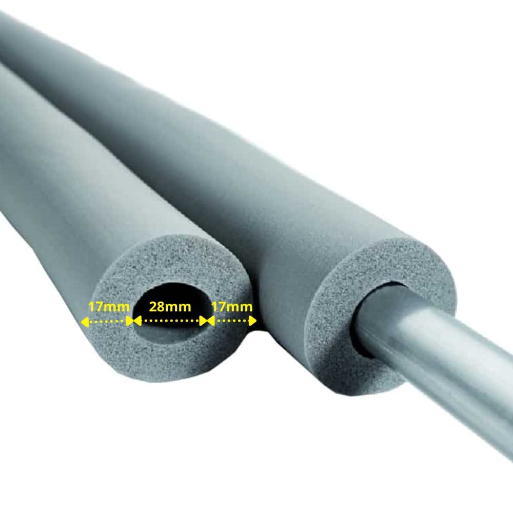 INSUL-TUBE® H PLUS Kautschuk 2m cauruļu izolācija Ø 28 mm x 15 mm izolācija 50% GEG-0