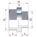 PVC - U dubultnipelis samazināts AG 3/4" x 1/2"-0