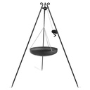 Wok uz trijkāja no dabīgā tērauda 180 cm - 70 cm diametrs + rokturis