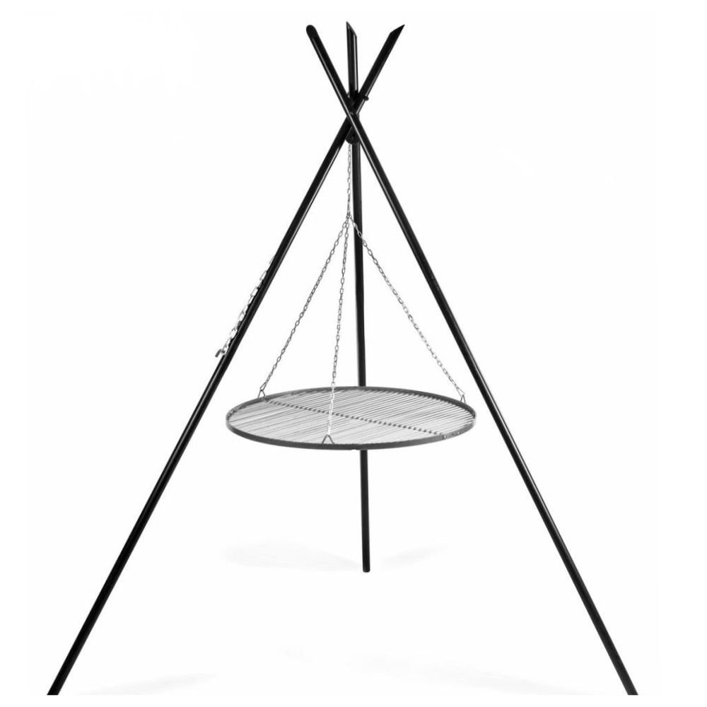 Šūpuļgrils „TIPI“ 210 cm + Grila režģis 80 cm no nerūsējošā tērauda