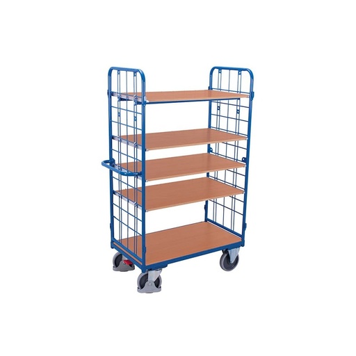 [BONI-sw-800.217] Paketvagons ar 2 restotiem sāniem un 5 plauktiem 500 kg kravnesība Tips XL + EasySTOP